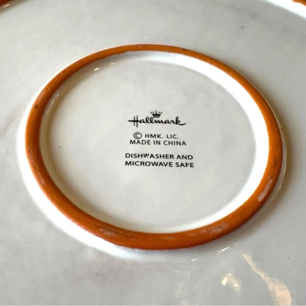 Hallmark “Good Wine, Good Cheese” 14.25” Ceramic Plate – Terracotta Trim
